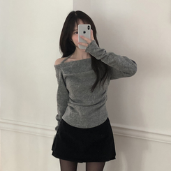 ホルタースクエアシャーリング長袖Tシャツ GREY