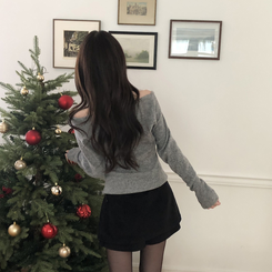 ホルタースクエアシャーリング長袖Tシャツ GREY