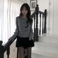 ホルタースクエアシャーリング長袖Tシャツ GREY