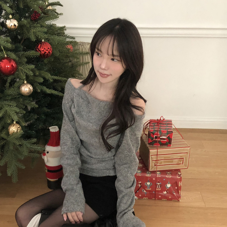 ホルタースクエアシャーリング長袖Tシャツ GREY