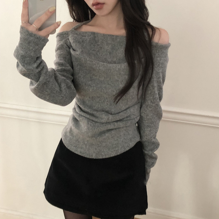 ホルタースクエアシャーリング長袖Tシャツ GREY