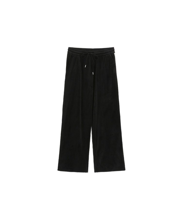 （抜け感×甘辛MIX♥）   レース付き ベロア ジョガーパンツ