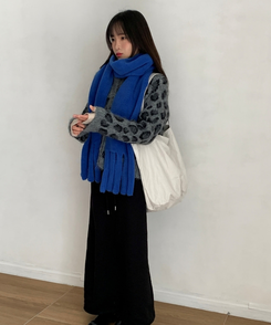 ボアロングフリースマフラー(7color) BLUE