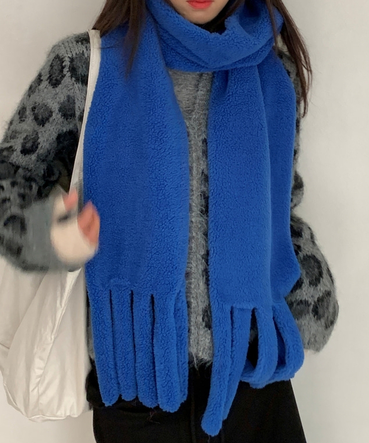 ボアロングフリースマフラー(7color) BLUE