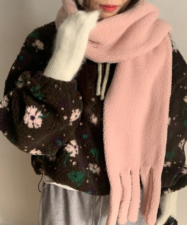 ボアロングフリースマフラー(7color) BABY PINK