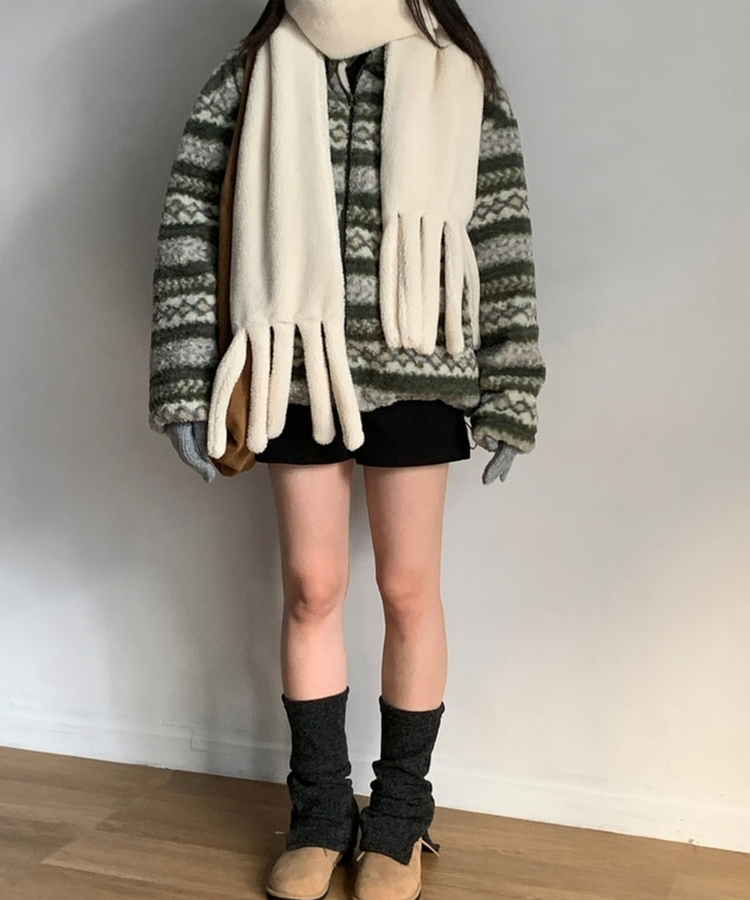 ボアロングフリースマフラー(7color) CREAM