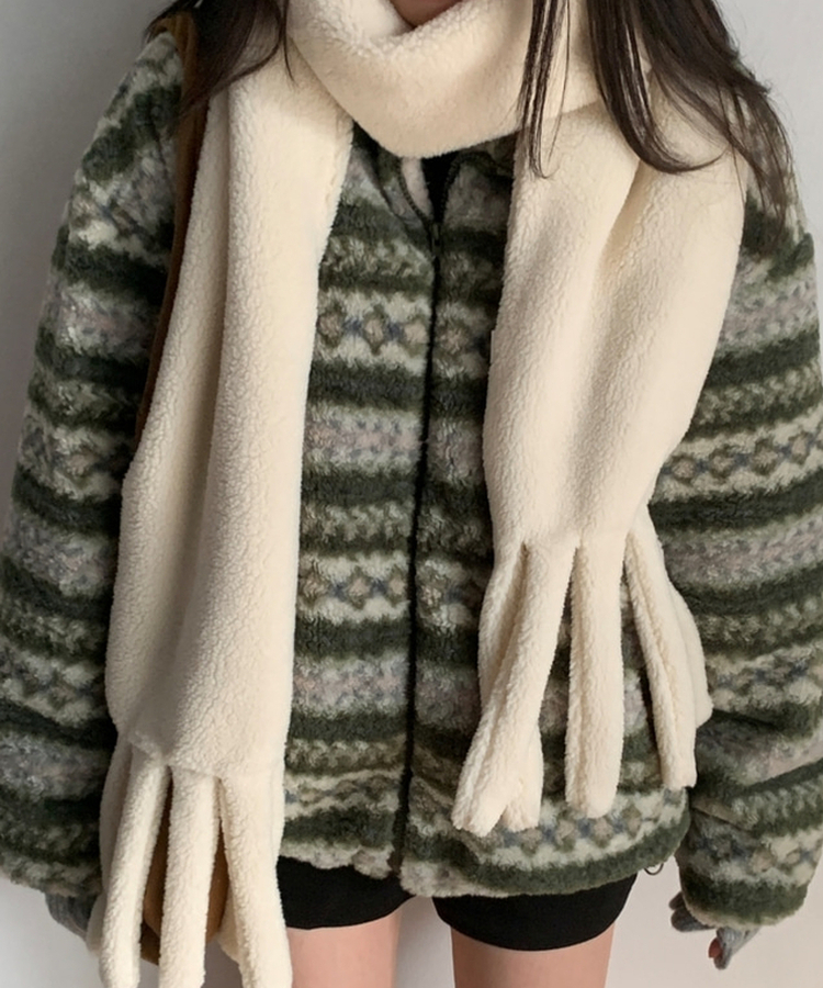 ボアロングフリースマフラー(7color) CREAM