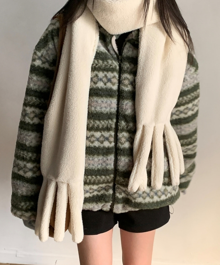 ボアロングフリースマフラー(7color) CREAM