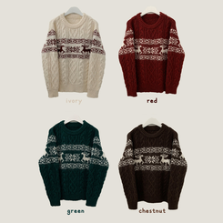 ノルディックケーブルニット