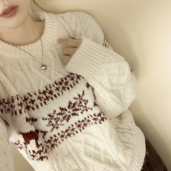 ノルディックケーブルニット IVORY