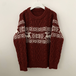 ノルディックケーブルニット