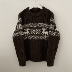 ノルディックケーブルニット