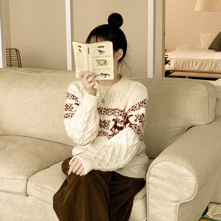 ノルディックケーブルニット IVORY