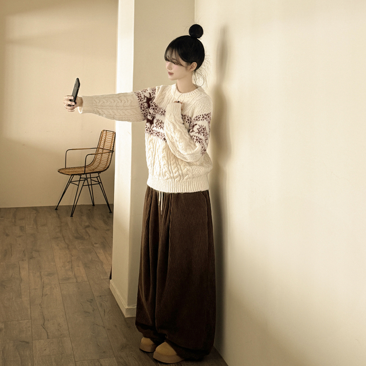 ノルディックケーブルニット IVORY