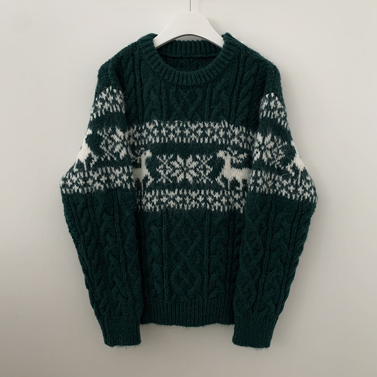 ノルディックケーブルニット