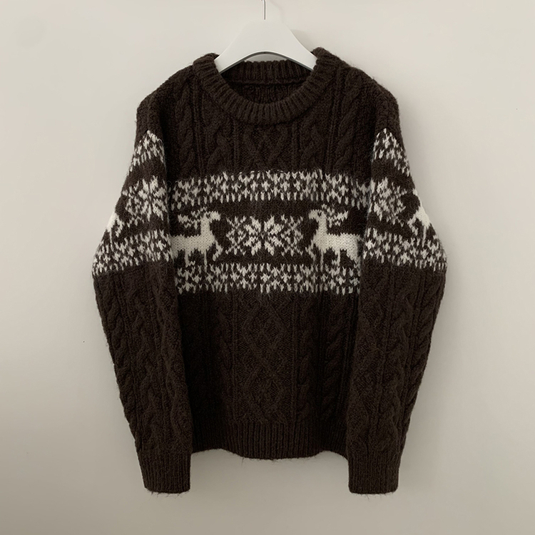 ノルディックケーブルニット