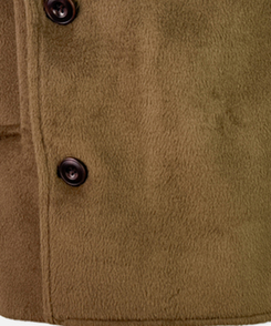 ボタンハイネックダブルウールコート