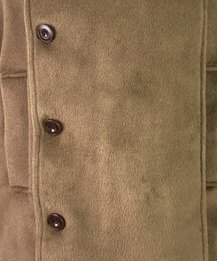 ボタンハイネックダブルウールコート