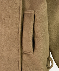 ボタンハイネックダブルウールコート