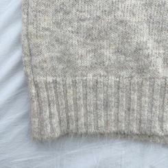 ボカシヘンリーネックボタンニット(6color)