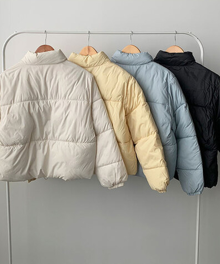 셀로니 크롭 경량 루즈핏 숏 패딩 포켓 밑단스트링 겨울패딩 숏패딩