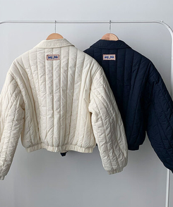 다올 패치 카라 경량 크롭 아방핏 숏 패딩 포켓 밑단밴딩 겨울패딩