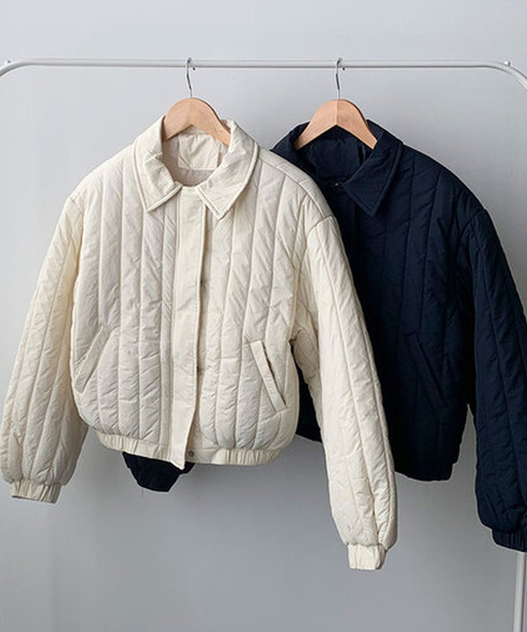 다올 패치 카라 경량 크롭 아방핏 숏 패딩 포켓 밑단밴딩 겨울패딩