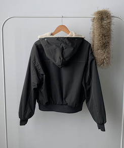 신유 전체퍼안감 버튼 루즈핏 패딩 점퍼 모자퍼탈부착