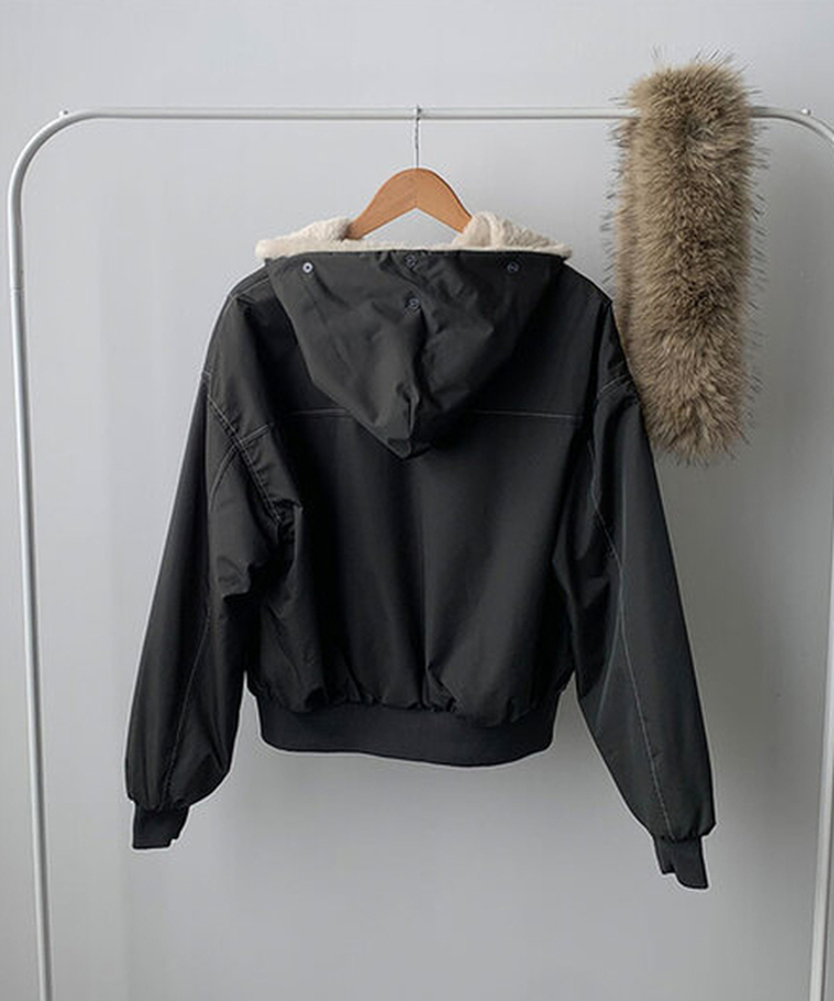 신유 전체퍼안감 버튼 루즈핏 패딩 점퍼 모자퍼탈부착