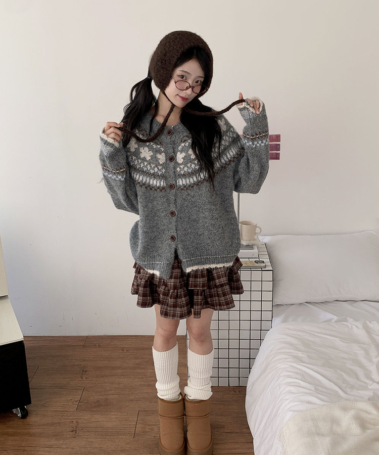 [귀욤../속바지O] 로에 체크 2단캉캉 프릴 밴딩 미니 스커트 안감속바지 치마