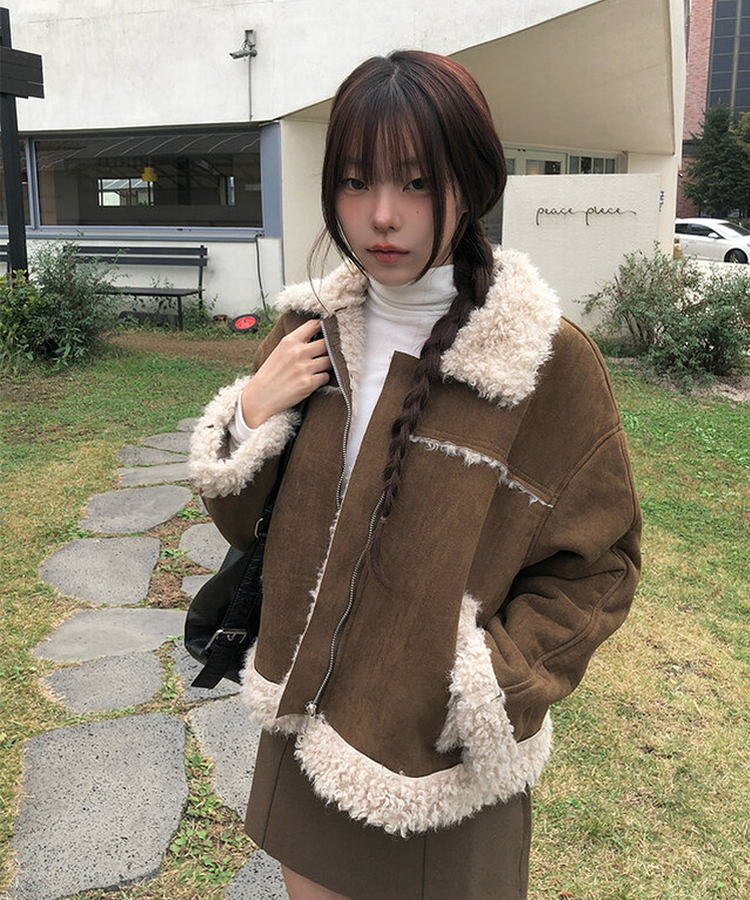 ウールカラーファームートンジャケット｜ジャケット｜韓国ファッション