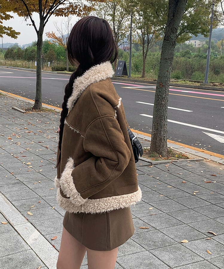 ウールカラーファームートンジャケット｜ジャケット｜韓国ファッション