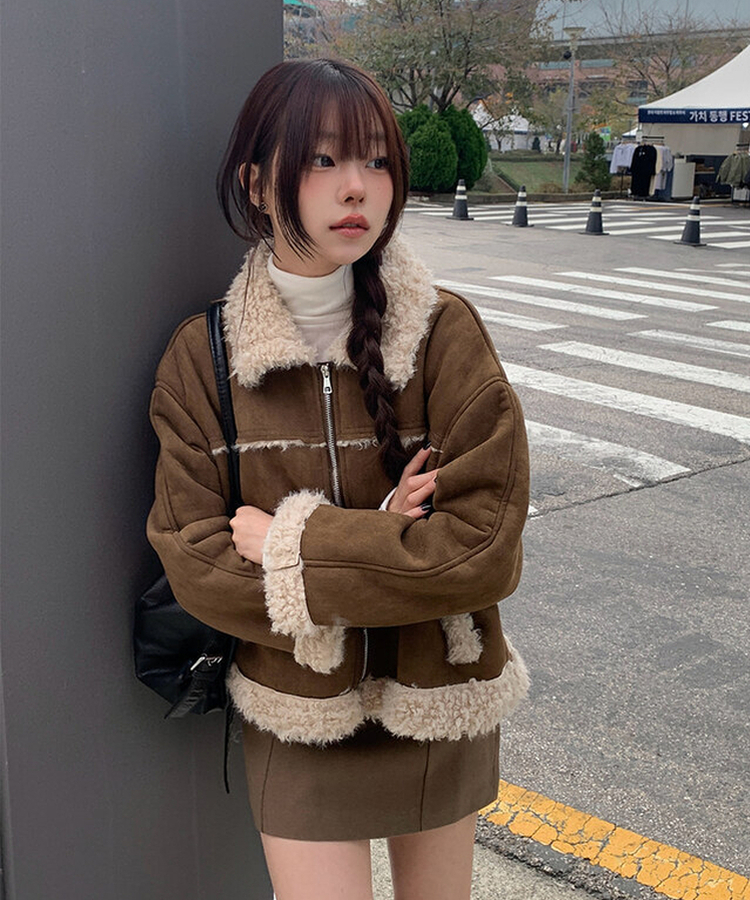 ウールカラーファームートンジャケット｜ジャケット｜韓国ファッション