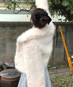 ルベットリボンスクランチ BLACK