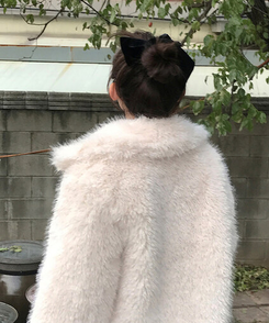 ルベットリボンスクランチ BLACK