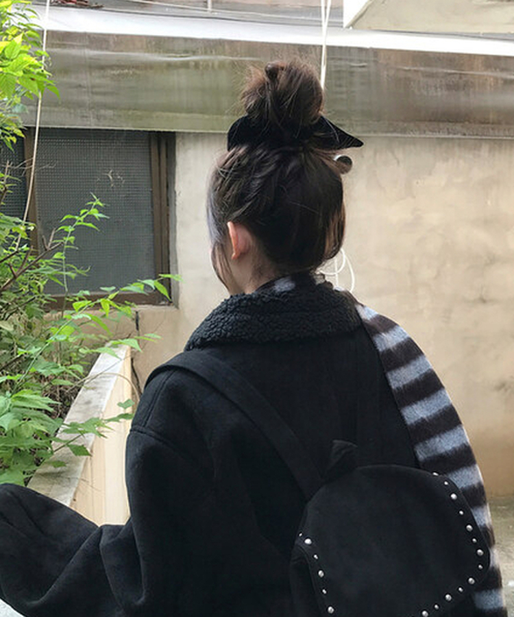 ルベットリボンスクランチ BLACK