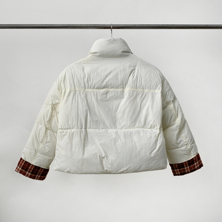 OT353-01 루키 체크 배색 패딩