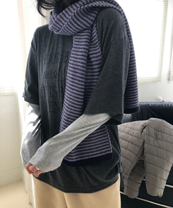 デイリーストライプマフラー PURPLE