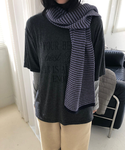 デイリーストライプマフラー PURPLE