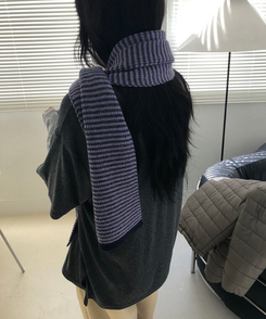 デイリーストライプマフラー PURPLE