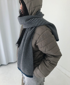 デイリーストライプマフラー BLUE