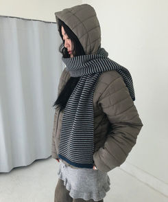 デイリーストライプマフラー BLUE