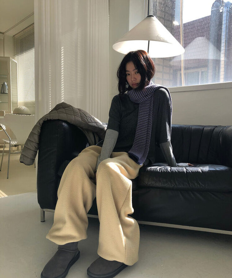 デイリーストライプマフラー PURPLE