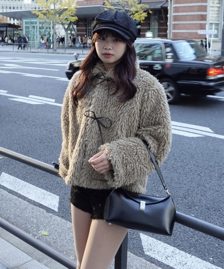 하이웨스트 기모 트위드 숏 팬츠