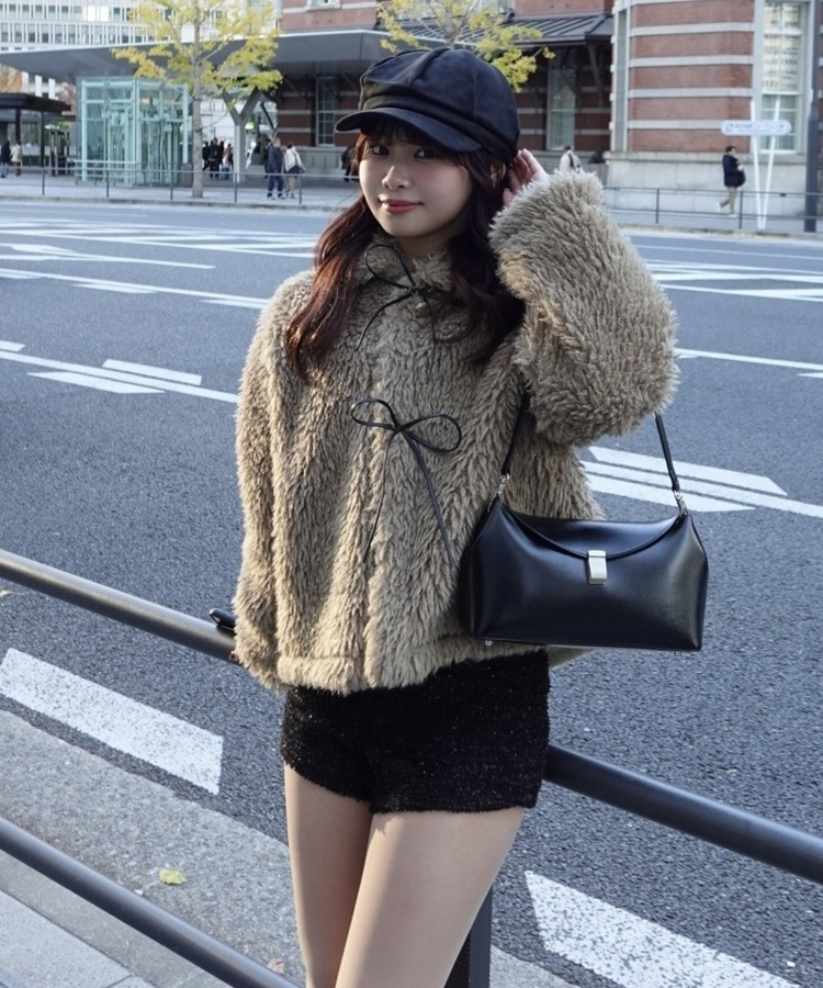 하이웨스트 기모 트위드 숏 팬츠