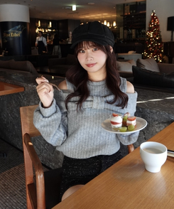 브러쉬 투웨이 리본티 기모 멜란지 그레이