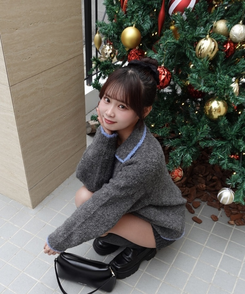 カラーネックボアカーディガン GREY