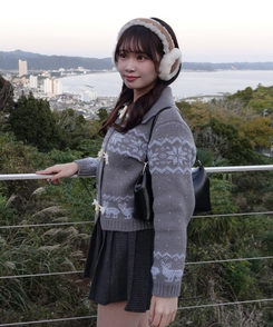 ノルディッククロップカーディガン GREY