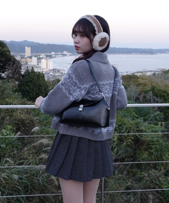 ノルディッククロップカーディガン GREY