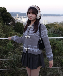 ノルディッククロップカーディガン GREY